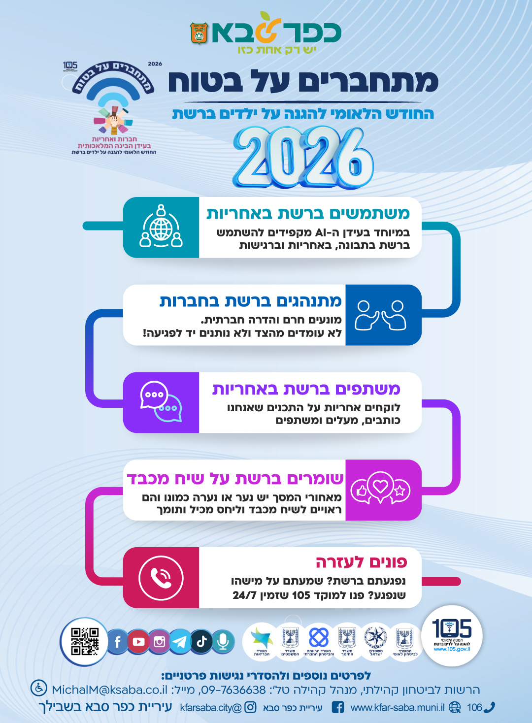 מודעה גרפית מתחברים על בטוח החודש הלאומי להגנה על ילדים ברשת 2026