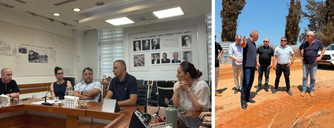  פגישת ראש העיר והנהלת העירייה עם רם נהרי וסיור בשטח קריית הצעירים 
