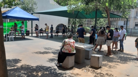 מתחם בדיקות הקורונה העירוני בבית הספר תורה ומדע כפר סבא