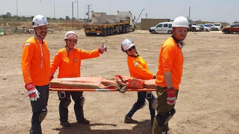 אימון יחידת החילוץ העירונית של כפר סבא