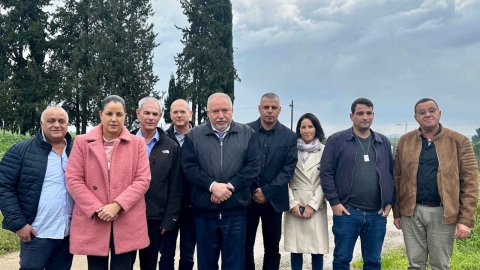 חברי פורום רשויות קו התפר וחבר הכנסת אביגדור ליברמן בסיור בכפר סבא והשרון