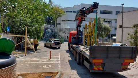 עבודות להקמת מרחב כניסה חדש בחטיבת אלון בעיר כפר סבא