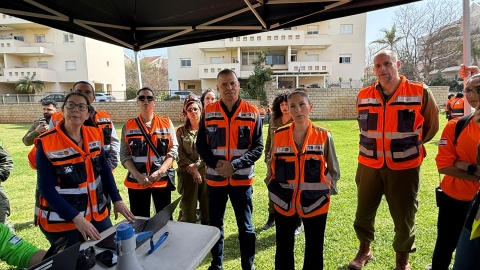 תרגיל עירוני המדמה תרחיש של נפילת טיל