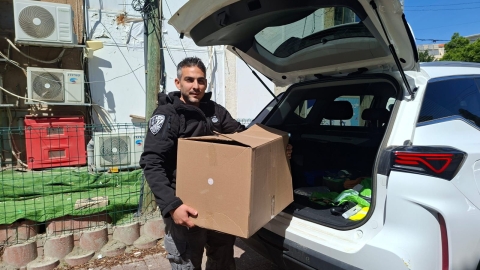  איסוף ציוד למשפחות שביתם נפגע מפגיעת שברי יירוט
